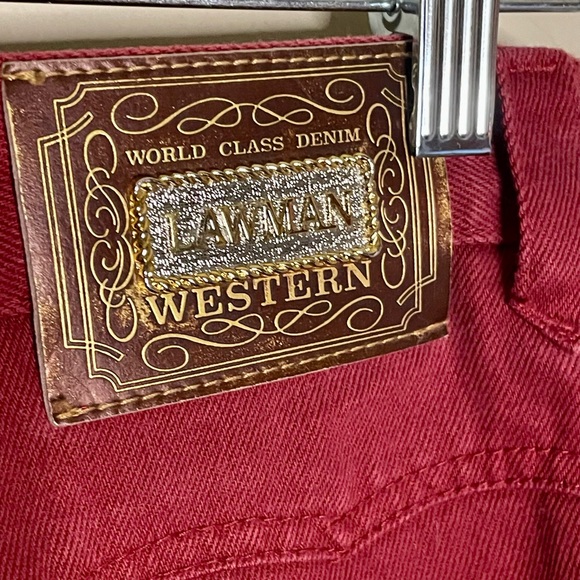 VTG Cherry Red Straight Leg Denim - Picture 6 of 11